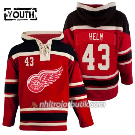 Barn Ishockey Detroit Red Wings Darren Helm 43 Röd Sawyer Hooded Sweatshirt